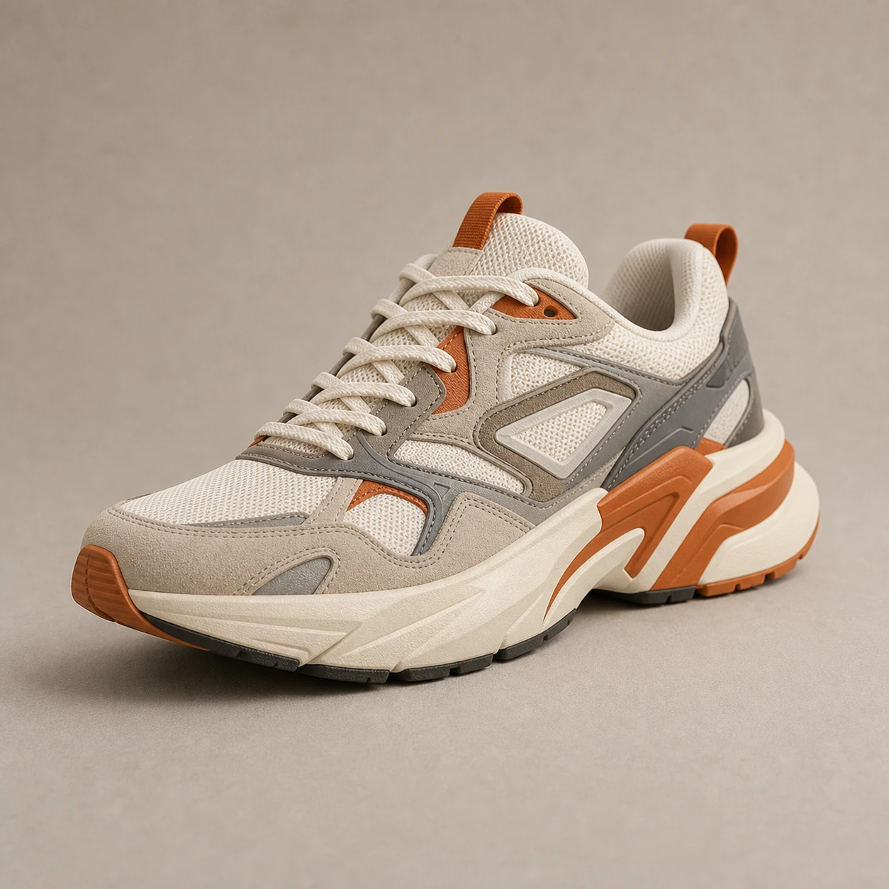 Realistic studio product card for Strade Pulse Runner, a fictional footwear item.