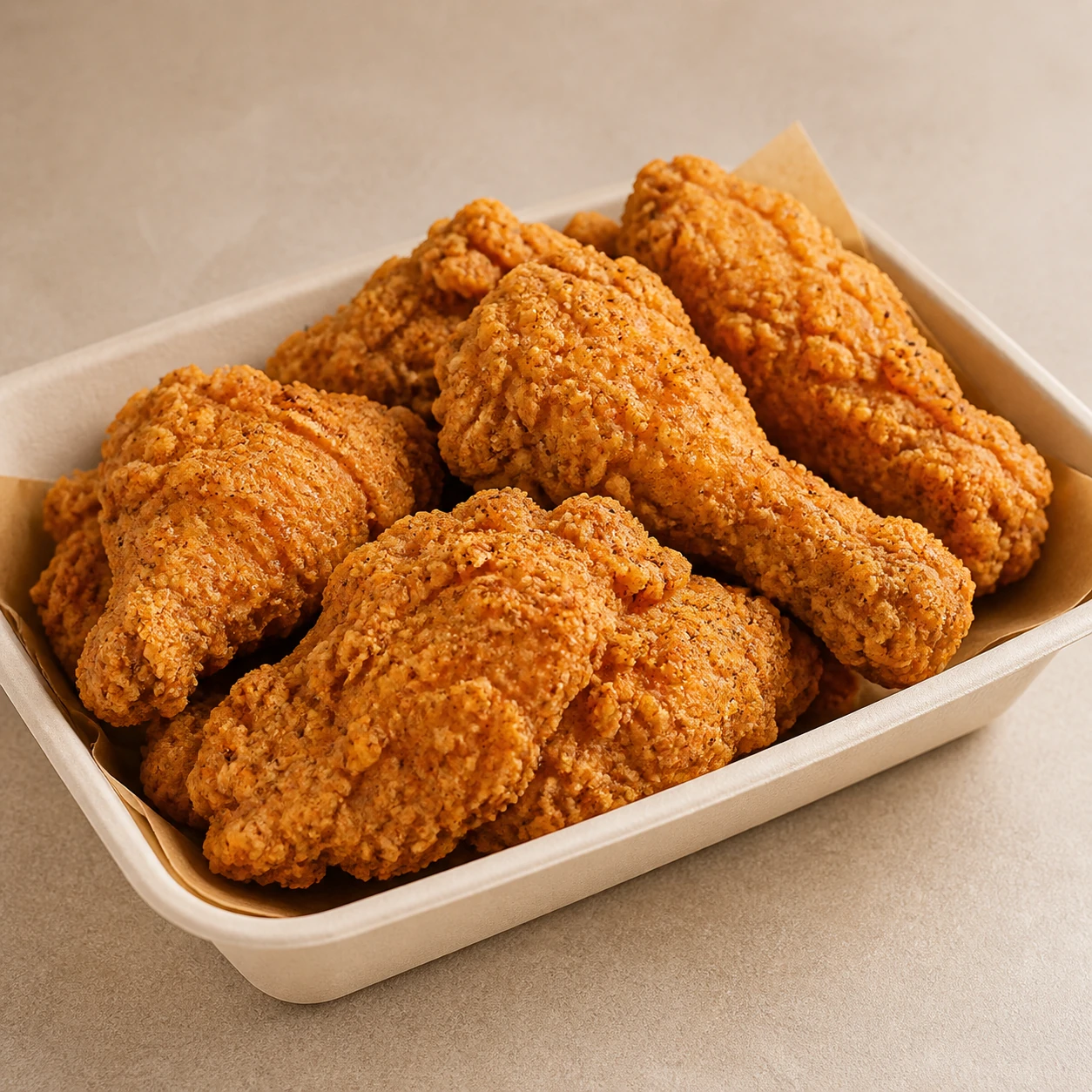 Realistic studio food card for Krylo Crispy Chicken, a fictional fried_chicken item.